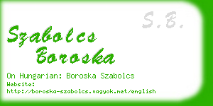 szabolcs boroska business card